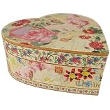 Set of 3 Nested Heart Keepsake boxes decorated with florals