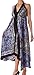 Sakkas Veins Print Satin V-Neck Halter Handkerchief Hem Dress