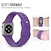 Apple Watch Band, HuanlongTM 38mm New Soft Silicone Sport Style Replacement Iwatch Strap for Apple Wrist Watch (Purple 38mm M/L)