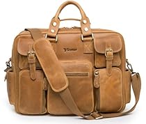 Hot Sale Vincenzio Fine Grain Heavy Duty Leather Men's Briefcase Messenger Laptop Bag