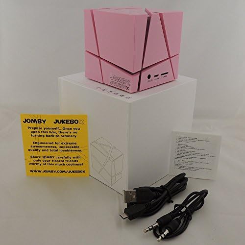 Kid Friendly Bluetooth Speaker Cube with LED Lights JOMBY® JUKEBOX Pink