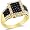 Size - 4 - 14k Yellow Gold Black and White Diamond Emerald Shape Center Channel Set w/ Side Stones Round Cut Diamond Engagement Ring 11mm (.64 cttw)