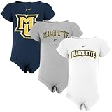 Nike Marquette Golden Eagles Infant Navy Blue, White & Ash 3-pack Romper Set