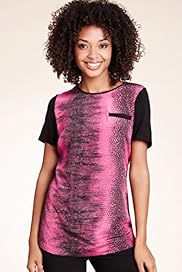 Short Sleeve Snakeskin Print T Shirt