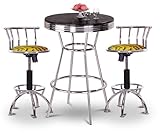 IMAGE OF Chrome Bar Table & 2 Chrome Adjustable 24