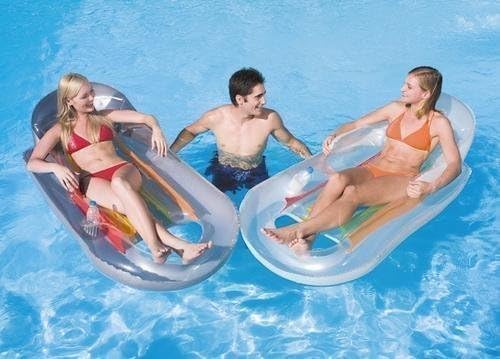 Pack of 2 Luxury Designer Fashion Lounger Lilos with Drinks Holders by Lilos and Inflatables