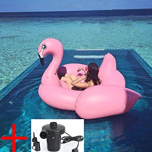 Inflatable Flamingo Float Giant Ride-on Toy Flamingo Pool Float Raft Large Size for Adults and Kids Pink, Summer Fun Games