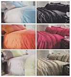 Luxury Embroidered Single, Double & King Duvet Quilt Covers With Pillowcase In All Sizes & Colours !! Size & Colour: King Duvet Cover 228cm x 218cm Poppy