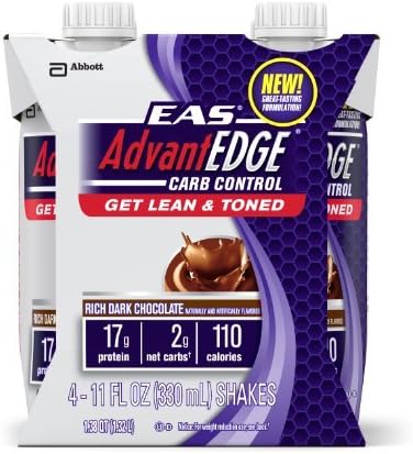 EAS AdvantEDGE Carb Control Rich Dark Chocolate Carton Ready To Drink, 4 - 11-Fluid Ounce Containers by EAS AdvantEdge