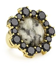 nOir "Modernist" Semi Precious and Cubic Zirconia Ring