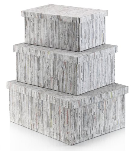 3 Recycled Paper Storage Boxes