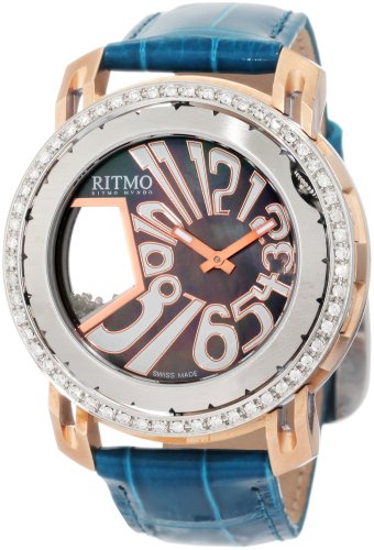 Ritmo Mundo Women's D204/1 SS RG Diamond Persepolis Dual-Time Orbital Case Quartz Watch