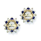 14K Yellow Gold 1/4 ct. Diamond with Alternating 3/8 ct. Sapphire Earring Jackets