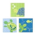 Turtle Reef Canvas Wall Art - Set of 3