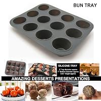Silicone Bun Tray Muffin Pan 12Cup Maker Baking Candy Jelly Non Stick Mold Mould