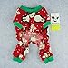 Fitwarm Cute Penguin Xmas Pet Clothes for Dog Pajamas Soft Christmas PJS, Red, XS