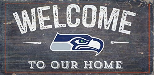 Seattle Seahawks Welcome To Our Home NFL Distressed Vintage Sign for NFL Football Sports Fan Wall Decor CHOOSE YOUR TEAM! (Seahawks)