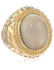 Yellow Bronze Moonstone Ring