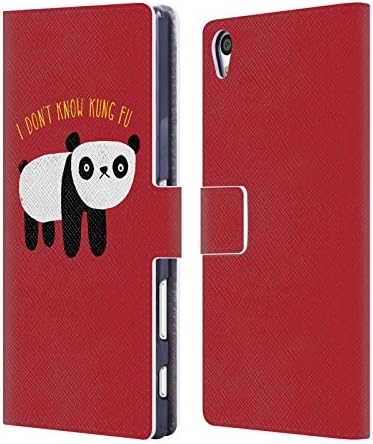 Official DinoMike Regular Panda Fun Illustrations Leather Book Wallet Case Cover For Sony Xperia Z5 Premium / Dual