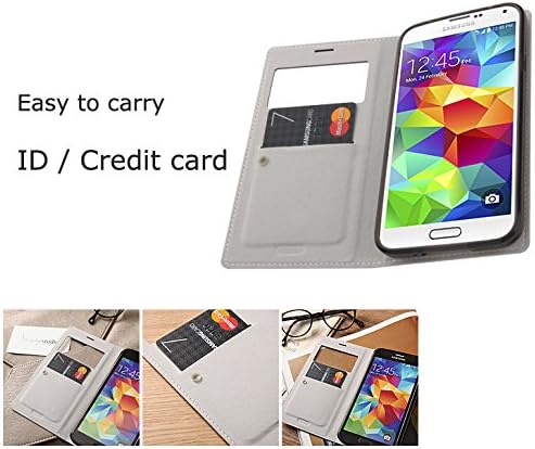 Alpha View Flip Case, Samsung Galaxy Alpha Soft Leather Cover, 9 Colors - Retail Packaging (Black)