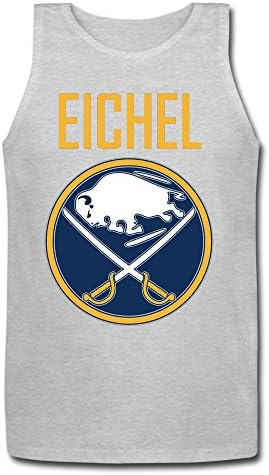 Mens Jack Eichel 15 With Buffalo Sabres Logo Basic Cotton Tank Top Jersey Tank