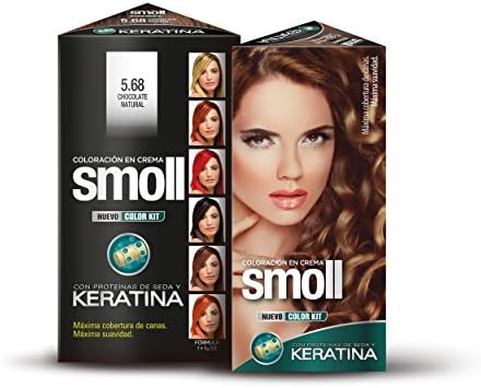 SMOLL COLOR KIT WITH SILK PROTEINS AND KERATIN, MAXIMUM GRAY HAIR COVERAGE AND SOFTNESS. (5.68 NATURAL CHOCOLATE)