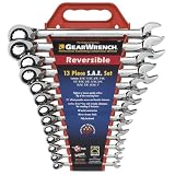 Gear Wrench 9509 Reversible Combination Ratcheting Wrench Set-SAE, 13-Piece