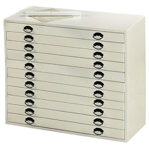 11 - drawer 40w Map Chest, 11-DRAWER, WHITE by 