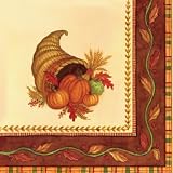 C.R. Gibson Decorated 3-Ply Paper Napkins, Luncheon Size, 20-Pack, Harvest Blessings