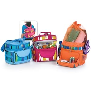 Buy Party Time 2-in-1 Beach Cooler Changes From Tote to Backpack - Sea Stripe