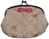 Coach Signature Stripe Bow Framed Coin Purse 64180