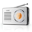 Coby CX50 Compact AM/FM Radio with Digital Display, silver