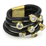 Marcia Moran Black Stacked Cubic Zirconia Leat