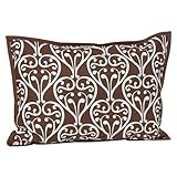 Bacati Damask Whiteand Chocolate Decorative Throw Pillow
