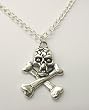 Metal Skull Crossbones Pirate Pendant on Metal Chain