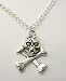Metal Skull Crossbones Pirate Pendant on Metal Chain