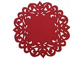 Homewear Cutwork and Embroidery 16-Inch Round Placemat, Wine