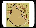 Decorated Mouse Pad with Africa, map, Ethiopia, outline, area, geograpy, region, land