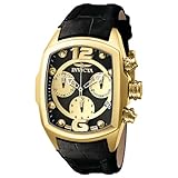Invicta Women's 6798 Lupah Revolution Collection Chronograph 18k Gold-Plated Black Leather Watch