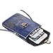 Bosam Soft faux Leather Crossbody cell phone purse bag for woman with strap (Blue)