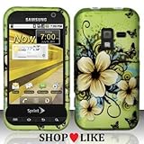 Rubberized Green Hawaiian Flower Snap on Design Case Hard Case Skin Cover F ....
