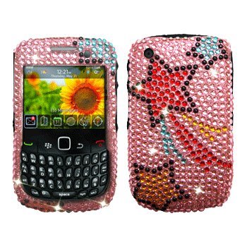 Star Rhinestone Bling Hard Case / Cover / Shell for RIM BlackBerry Curve 8520 / 8530