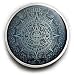 AZTEC CALENDAR Belt Buckle Mayan Mexico Toltec Blue