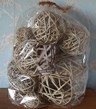 Very Large bag Of Natural Colour Wicker Rattan Decor Balls Various Sizes