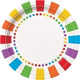 Rainbow Party Dinner Plates, 8ct