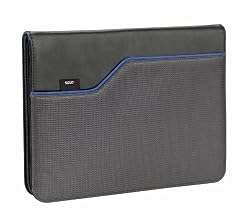 SOLO Classic Collection iPad and e-Reader Jacket with Zipper, 9.7 Inches, Black and Blue, CLA132-4/5