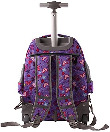 Maisffile 18 Inch Rolling Backpack Childrens School Backpacks (Purple)