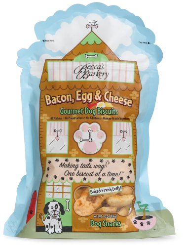 Becca's Barkery Bacon, Egg  Cheese Dog Biscuits, 10-Ounce Bags (Pack of 6)