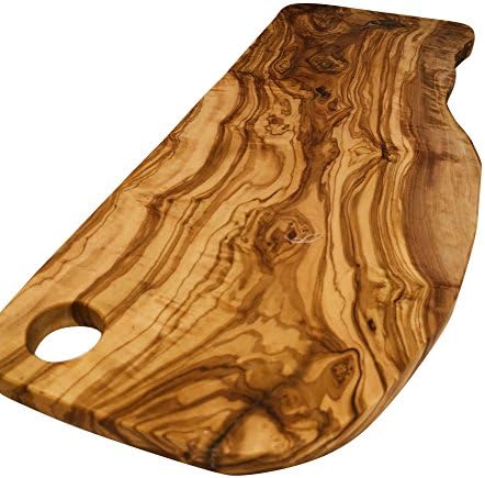 Carved Kitchen Handmade Rustic Olive Wood Chopping Cutting Board - Extra Large 24" (60cm)