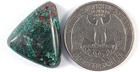 Freeform Triangle Handmade Gemstone Cabochon: Arizona Malachite Chrysocolla 23x19x6mm-4g